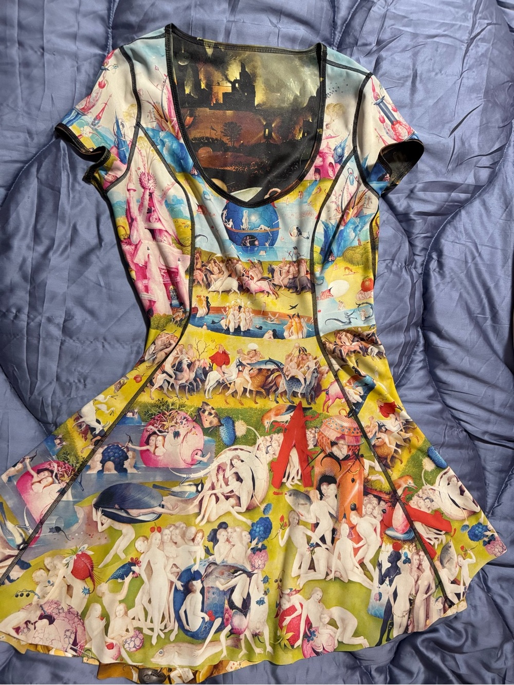 BlackMilk Unearthly vs Earthly Delights Cap Sleeve Inside Out Dress Medium - Picture 6 of 8